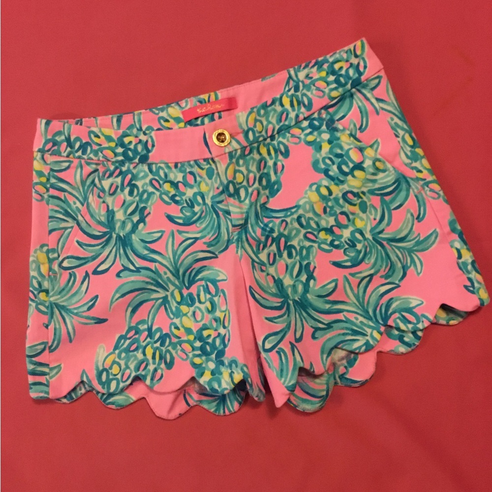 Lilly Pulitzer Buttercup 5” Shorts Pink Blue Size 2